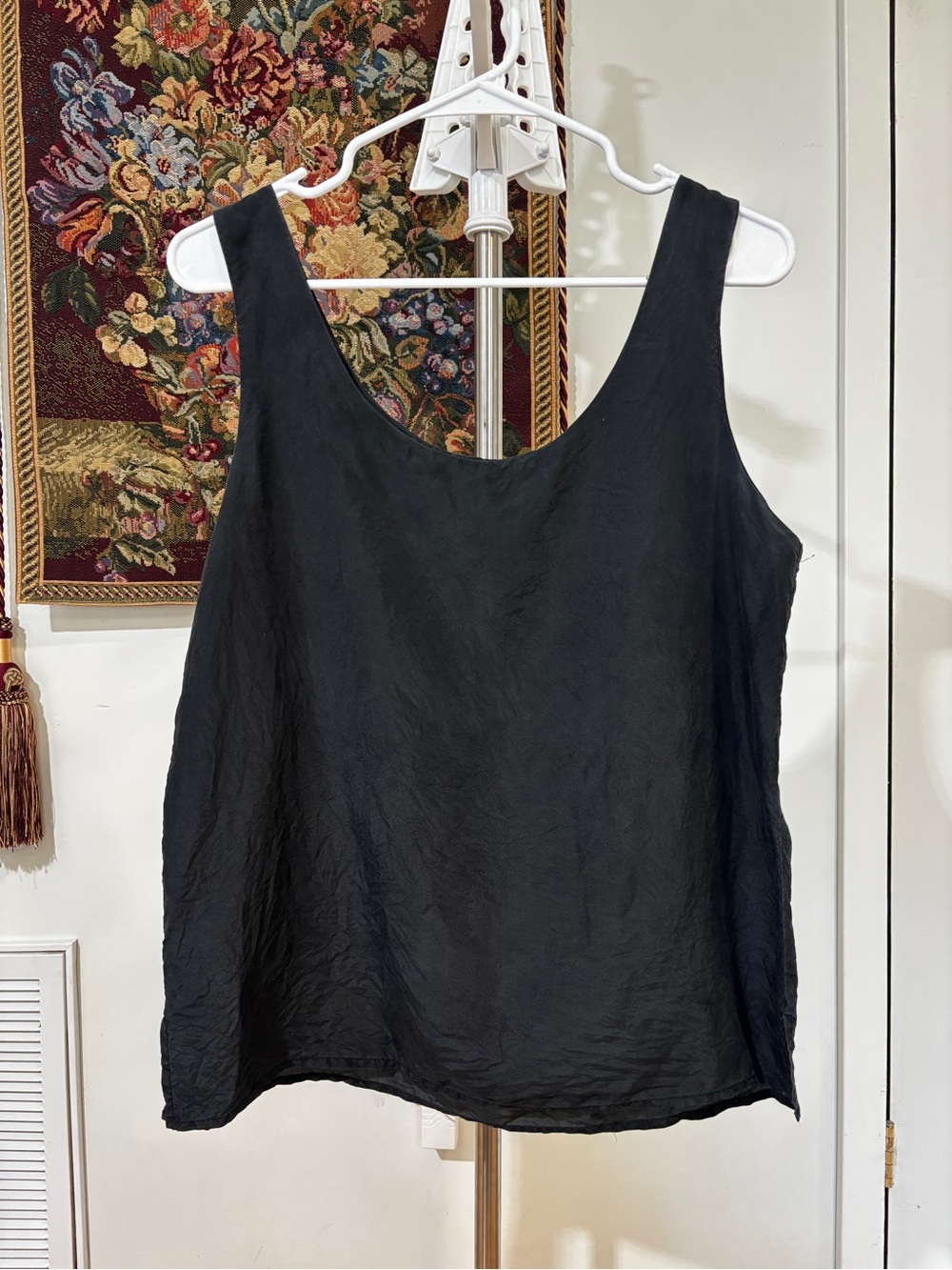 Front Row Black 100% Silk Tank Top M Minimalist 90s Style